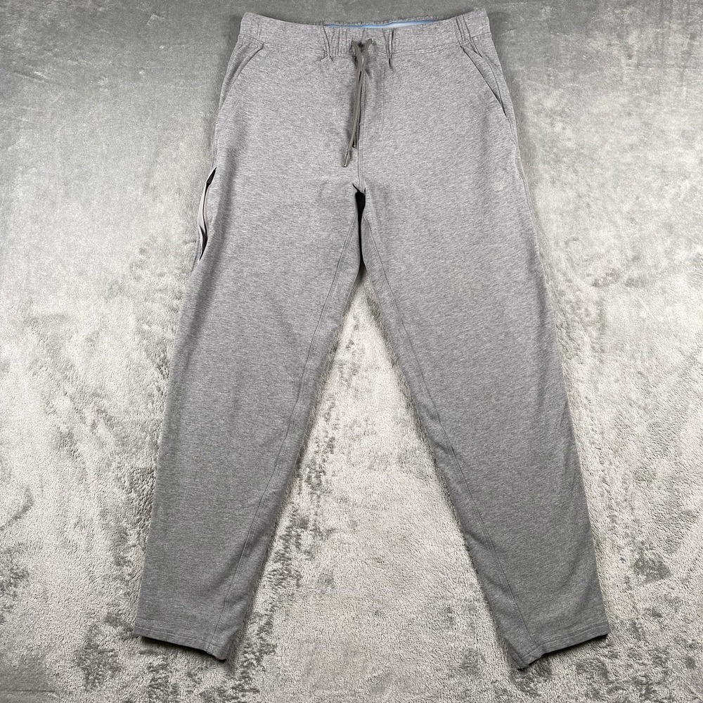 Mack Weldon Ace Sweatpants Mens Size M Grey Tapered Joggers Zipper Pocket Lounge